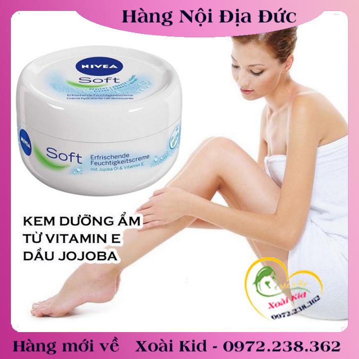 [auth] Kem dưỡng da Nivea Soft 200ml dưỡng ẩm chống nẻ chống khô mốc- Nội địa Đức Đủ Bill [Hot]