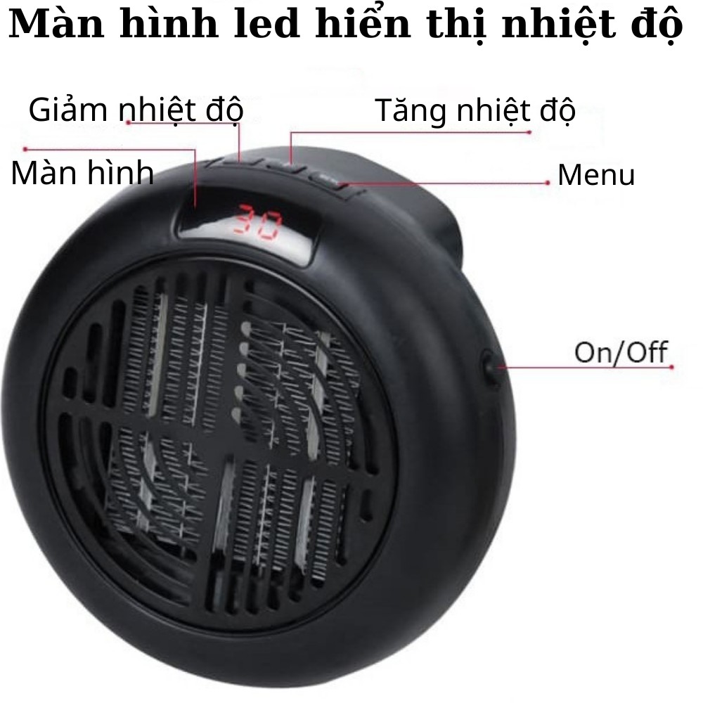 Quạt sưởi mini điều khiển từ xa TiLoKi TQM.01 công suất 900W