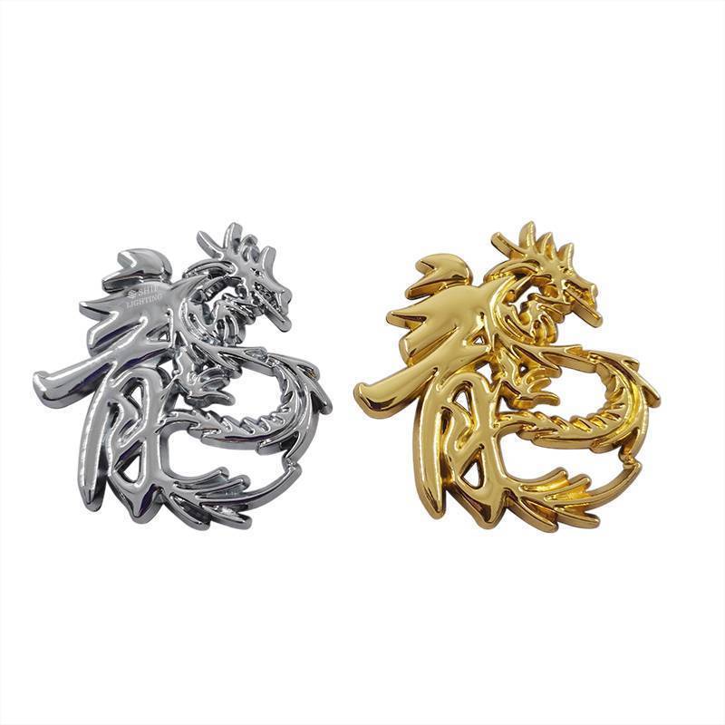 1 Miếng dán trang trí xe hơi hình rồng Trung Hoa bằng kim loại