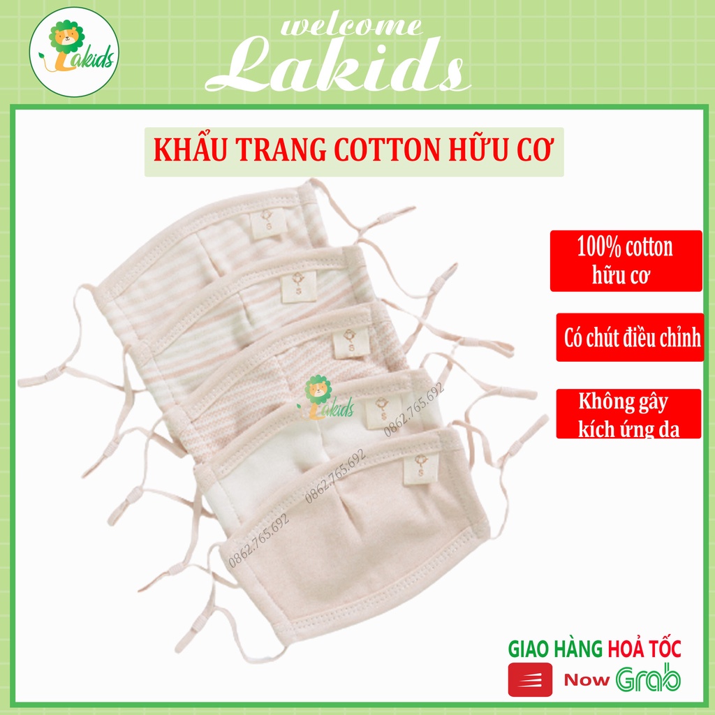 {ORGANIC} Khẩu trang vải cao cấp cho bé 100% COTTON