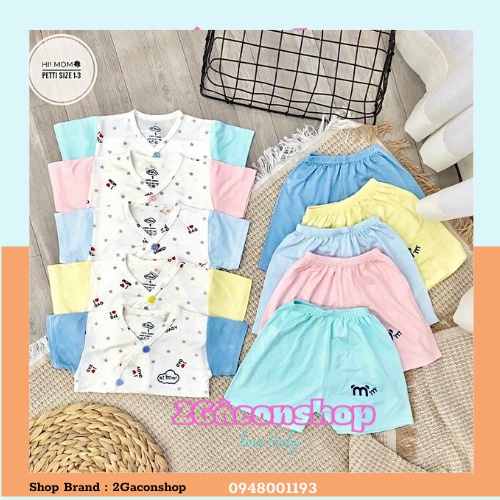 Bộ quần áo sơ sinh ngắn tay sợi tre họa tiết I Love DAD 2gaconshop