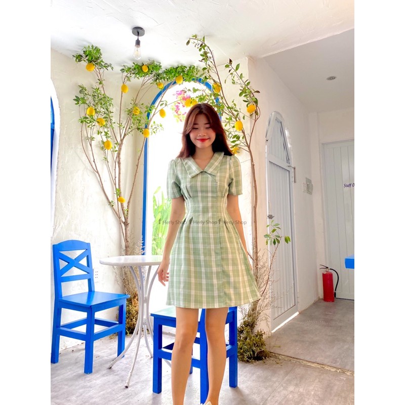 [Mã FAGREEN1505 giảm tới 30K đơn 99K] ĐẦM CỔ BẺ XẾP LY EO | BigBuy360 - bigbuy360.vn