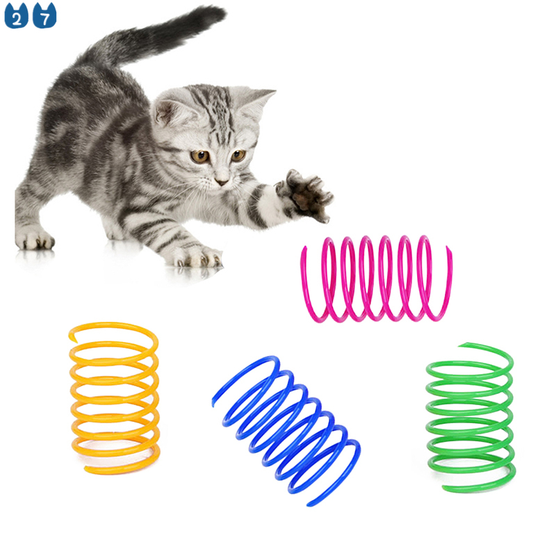 Set 4 Dây Lò Xo Đồ Chơi Bằng Nhựa Nhiều Màu Dành Cho Mèo Cưng 27