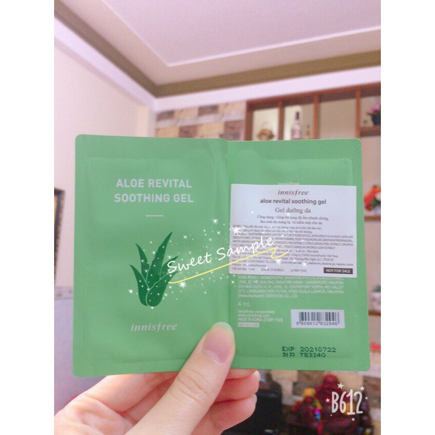 Combo 05 Sample Gel Lô Hội Giữ Ẩm Đa Năng Innisfree Aloe Revital Soothing Gel