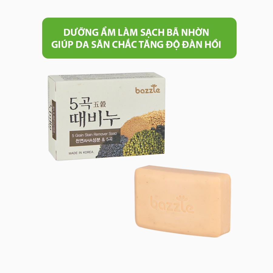 Xà phòng thực vật tinh chất NGŨ CỐC Bazzle Hàn Quốc xà bông thảo dược làm sạch bã nhờn dưỡng ẩm cho da sáng mịn màng