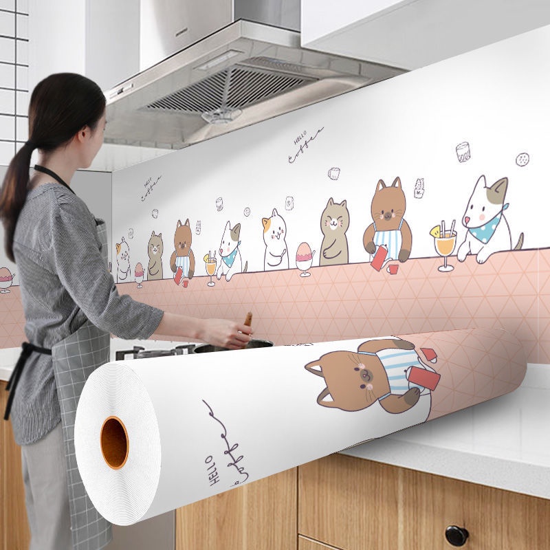 Miếng Dán Tường Dày Dặn Chống Thấm Nước/ Bám Dầu/ Ẩm Mốc Tiện Dụng Cho Nhà Bếp/ Nhà Tắm