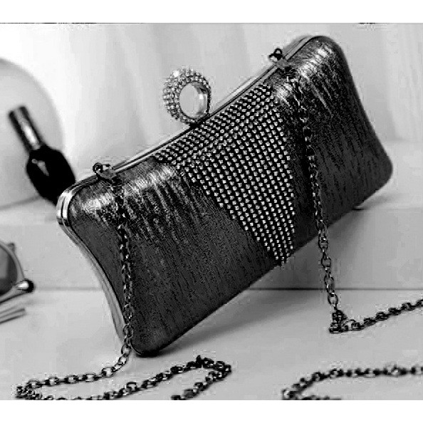 Ví tiệc Ví clutch nạm tam giác W004