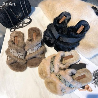 ☃❈Dép đế bằng quai chéo thời trang thu đông cho nữ