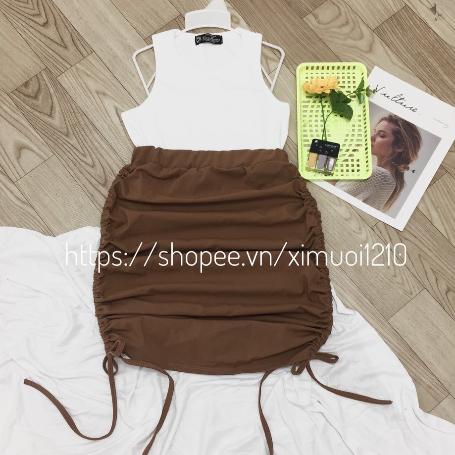 CHÂN VÁY RÚT DÂY 2 BÊN ÔM BODY QS QUYEN SHOP