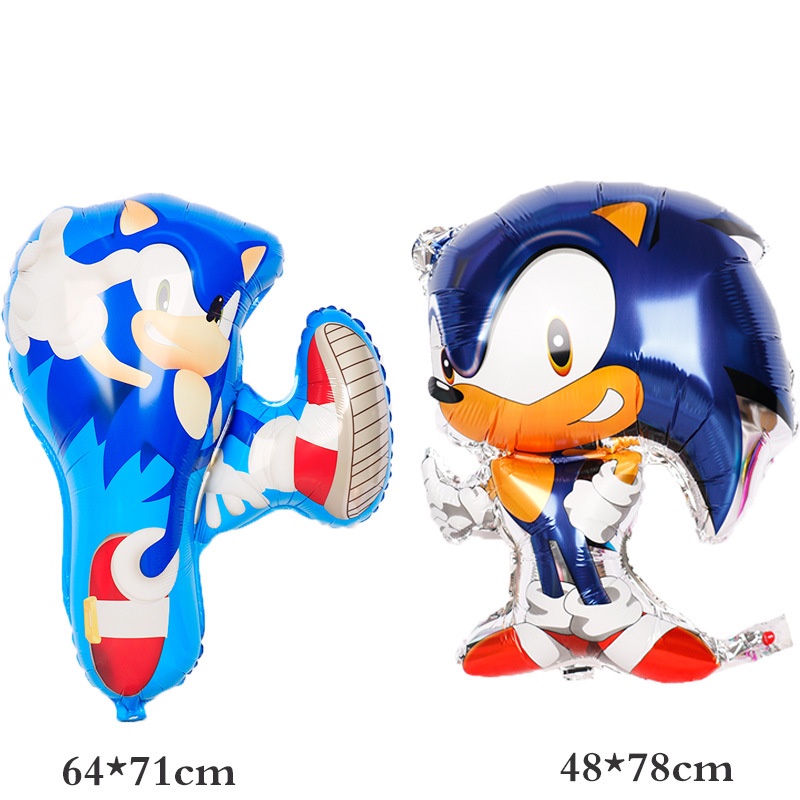 Set Bong Bóng Hình Nhím Sonic Trang Trí Tiệc Sinh Nhật