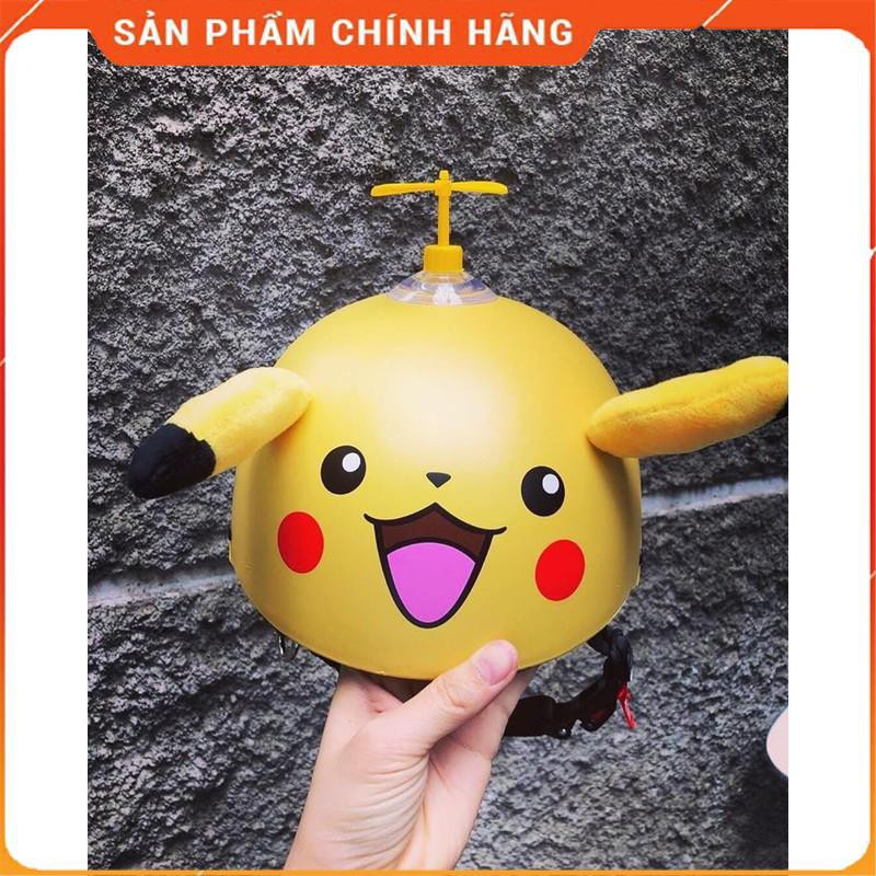 Mũ bảo hiểm nửa đầu PIKACHU có sừng + lưỡi trai