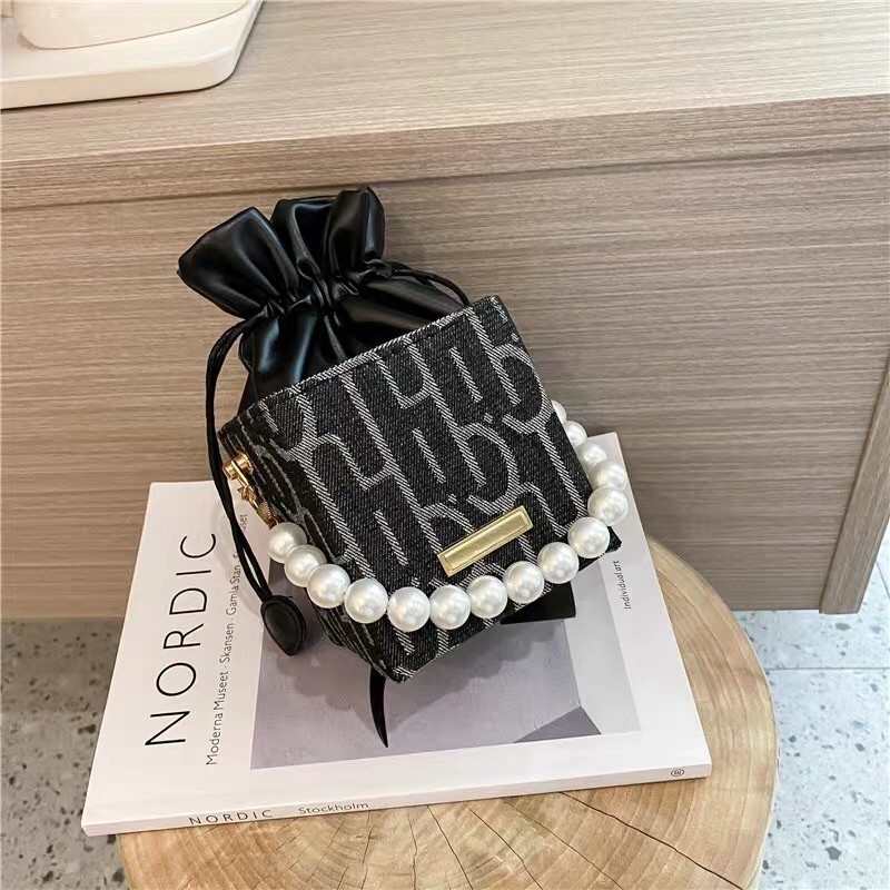 Túi xách tay/ đeo vai da PU JASMIN NOIR dạng hộp phong cách Hàn Quốc thời trang cho nữ