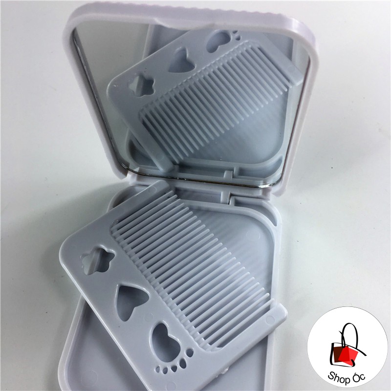 Gương Trang Điểm Mini Cầm Tay Kèm Lược E33