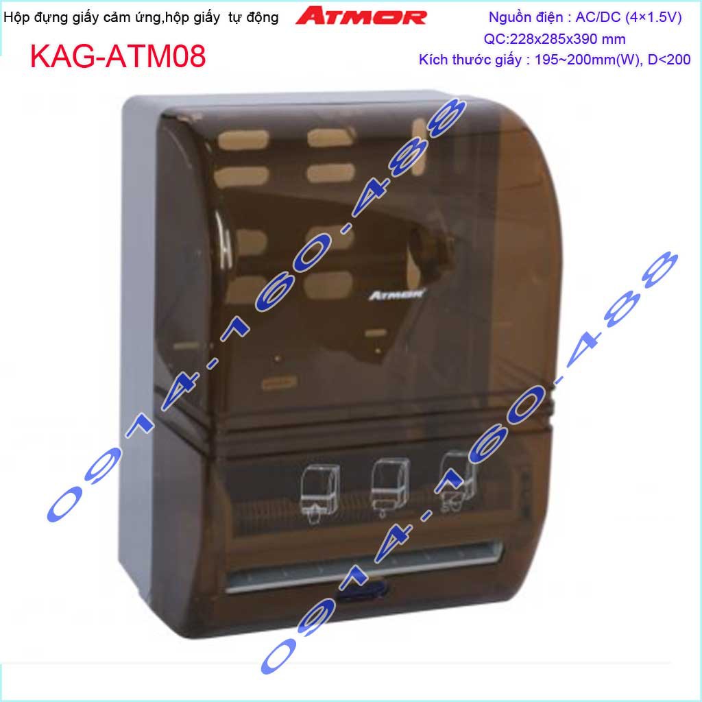 Hộp giấy cảm ứng Atmor KAG-ATM08, hộp đựng giấy vệ sinh cảm ứng, kệ giấy tự động