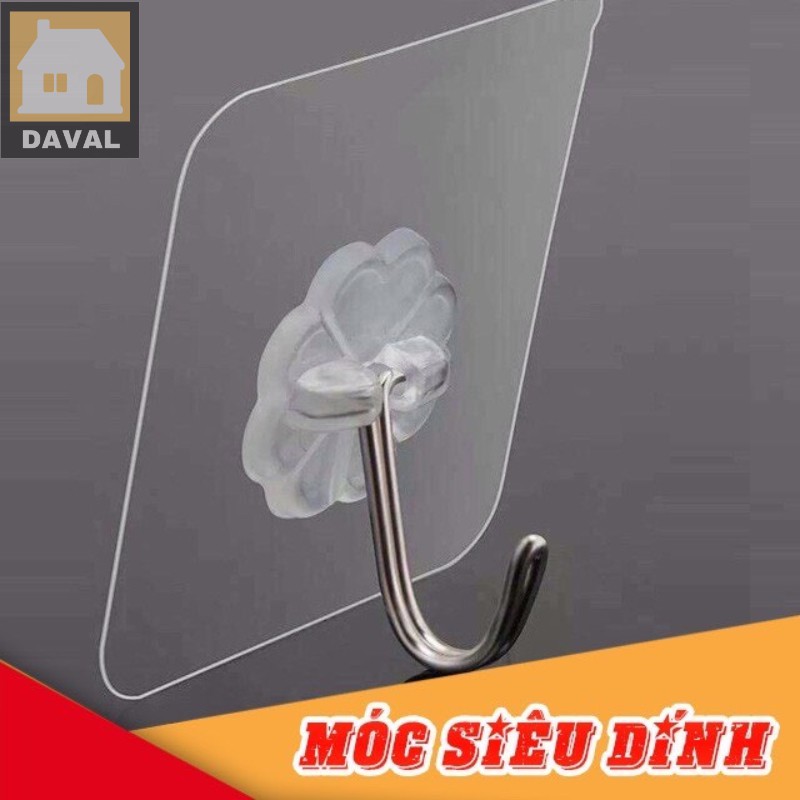 Móc dán tường❤️SALE❤️Móc dán tường trong suốt chịu lực siêu chắc chắn siêu bền siêu dính treo đồ tiện lợi