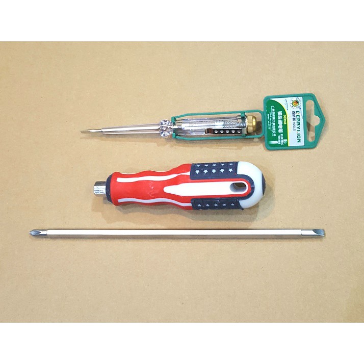 Bộ 2 Tua vít : Vít thử điện &amp; Vít 2 đầu cán cờ Mỹ
