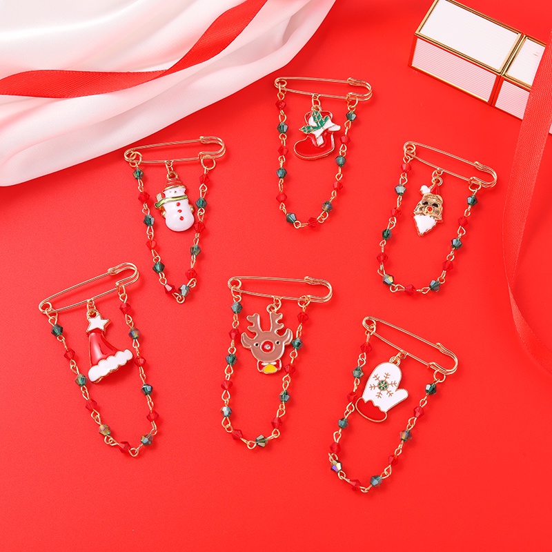 Huy Hiệu Cài Áo Hình Ông Già Noel / Người Tuyết / Chuông / Găng Tay /