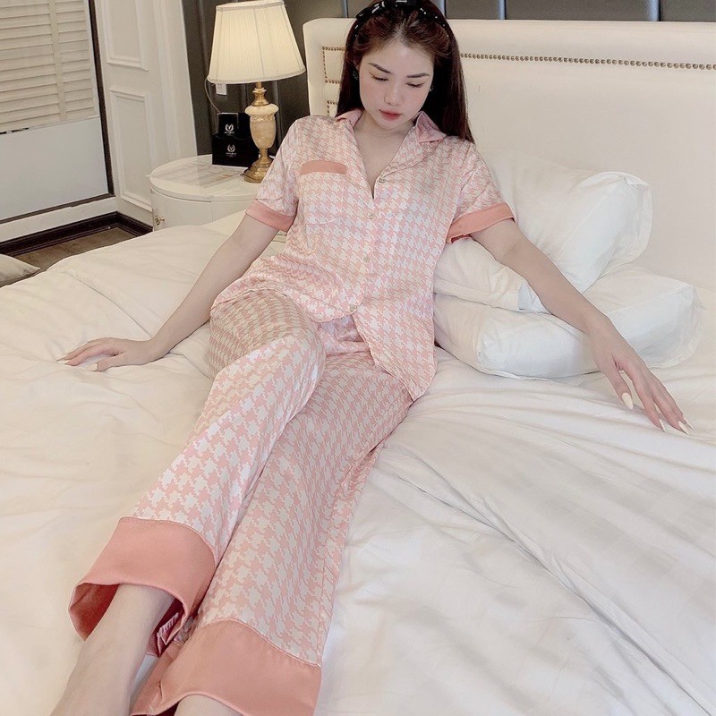Bộ pijama tay cộc quần dài hoạ tiết siêu xinh