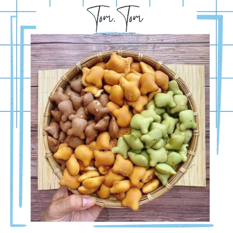 [Gói 100G]   Bánh Gấu Mix 3 Vị Vani , Cà Phê , Sữa 100G TOM.TOM Đồ Ăn Vặt Hà Nội Vừa Ngon,Vừa Rẻ.