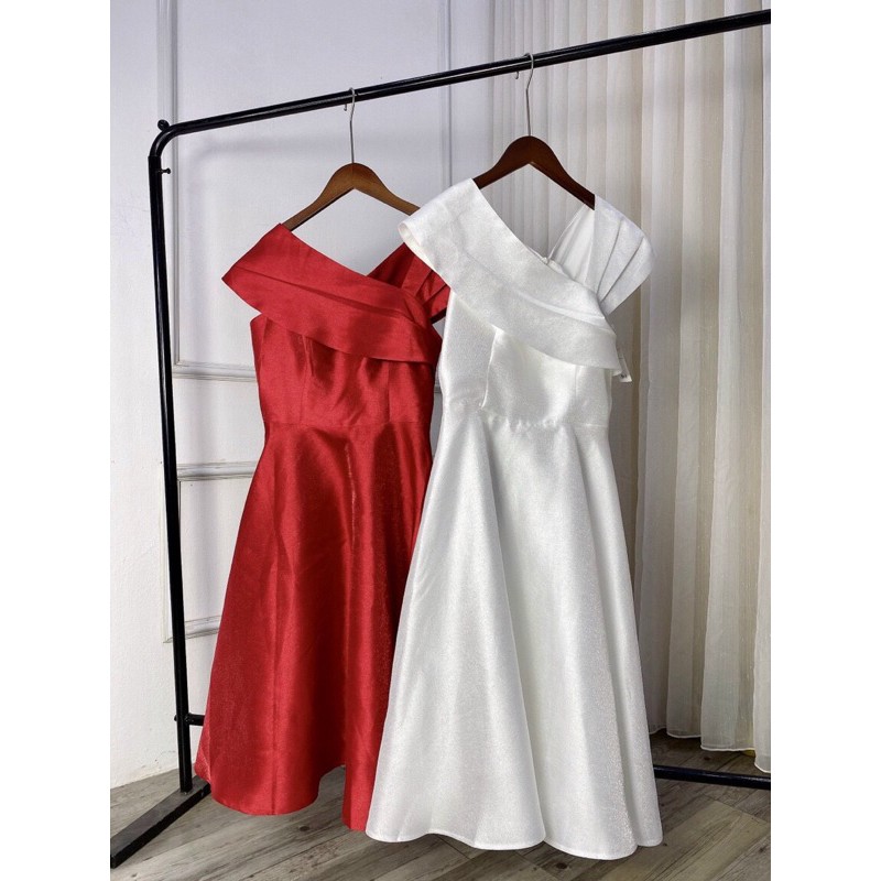 [ẢNH THẬT] V212 VÁY ĐẦM TRẮNG DỰ TIỆC, DẠ HỘI KỶ YẾU PROM, VÁY CÔNG CHÚA TIỂU THƯ, ĐẦM THIẾT KẾ CHÉO VAI ĐI TIỆC CƯỚI | BigBuy360 - bigbuy360.vn