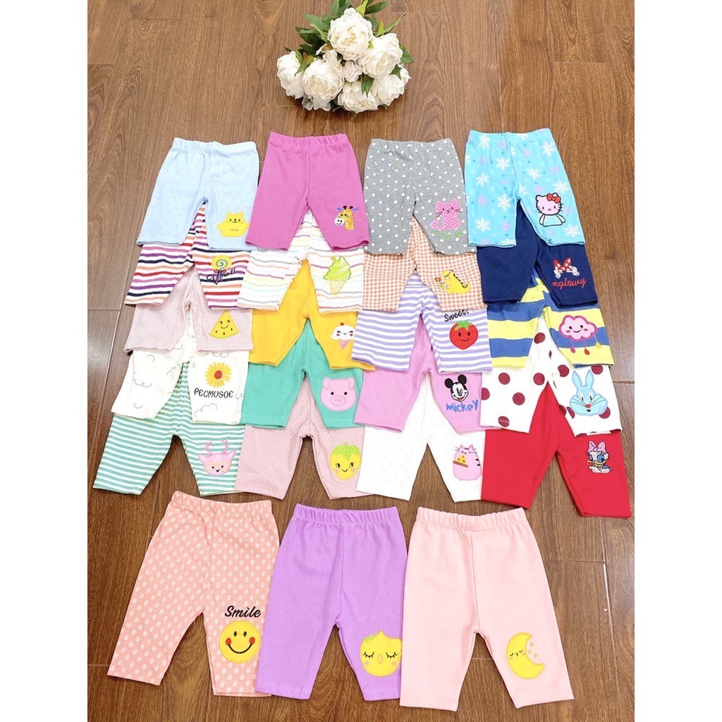 Quần legging lỡ cotton bé gái dễ thương