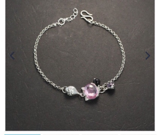 Lắc tay dây mềm hồ ly nhiều màu bạc thật