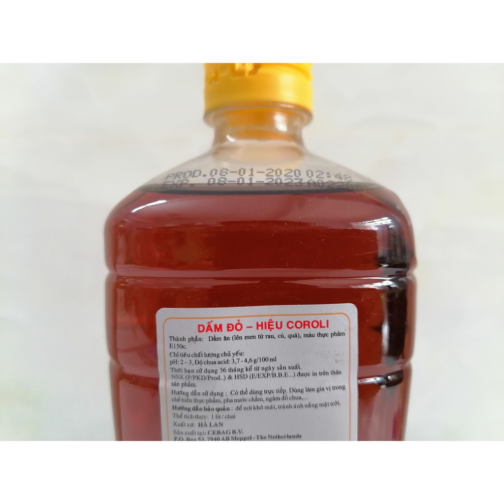 [1 Lít] Giấm ĐỎ [Netherlands] COROLI Red Vinegar (tgc-hk)