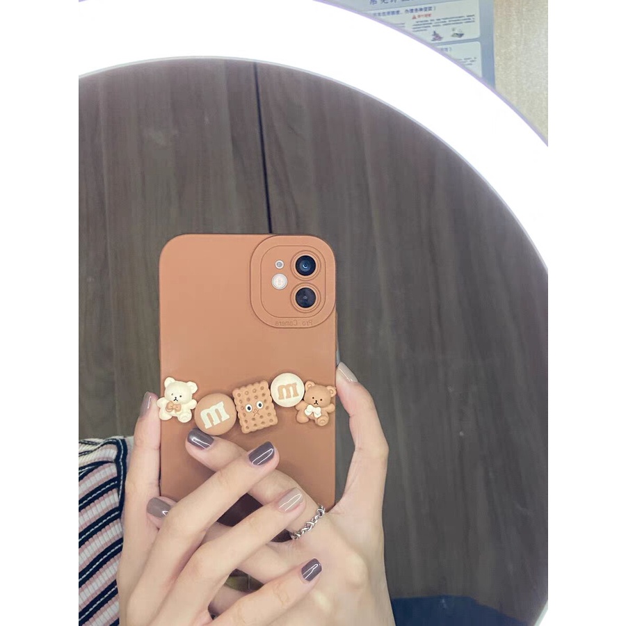 Ốp Điện Thoại Mềm Họa Tiết Gấu Và Bánh Quy Cho CASE FOR Iphone13 Pro Max 12 Pro Max 1