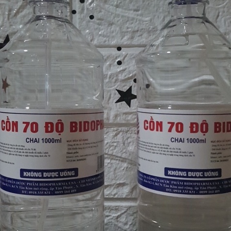 [COMBO 2 CHAI] CỒN ETHANOL 70 ĐỘ, Nước rửa tay khô diệt khuẩn ( SP CTY DƯỢC-  BIDOPHARMA) CHAI 1L diệt khuẩn 99,99%