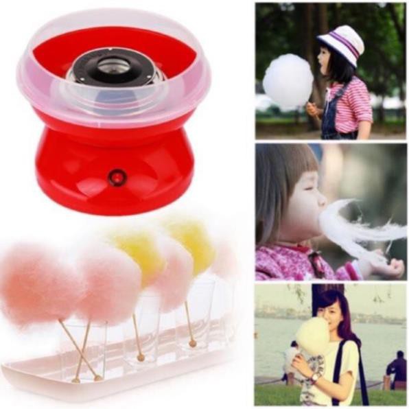 [ Miễn Phí Vận Chuyển ] Máy làm kẹo bông gòn mini Cotton candy maker + Tặng 1 muỗng + 10 que quấn kem