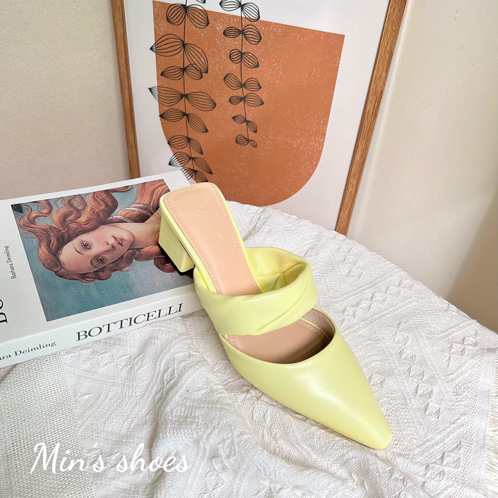 Min's Shoes - Giày Sục Gót Vuông Cao Cấp S447