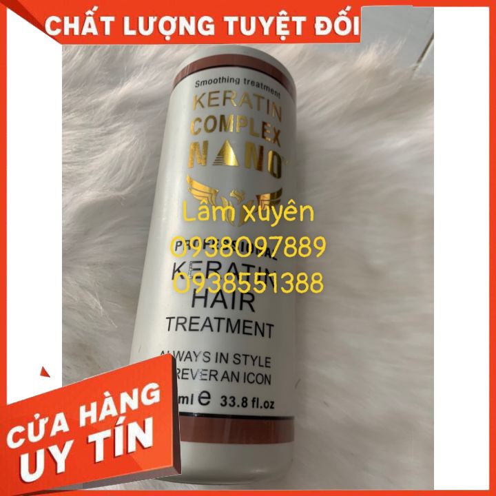 🥰Loại1🥰 Keratin Complex Nano sản phẩm cao cấp phục hồi tóc hư nát 1000ml chai xám làm tóc đanh dai bóng mượt pha duỗi .