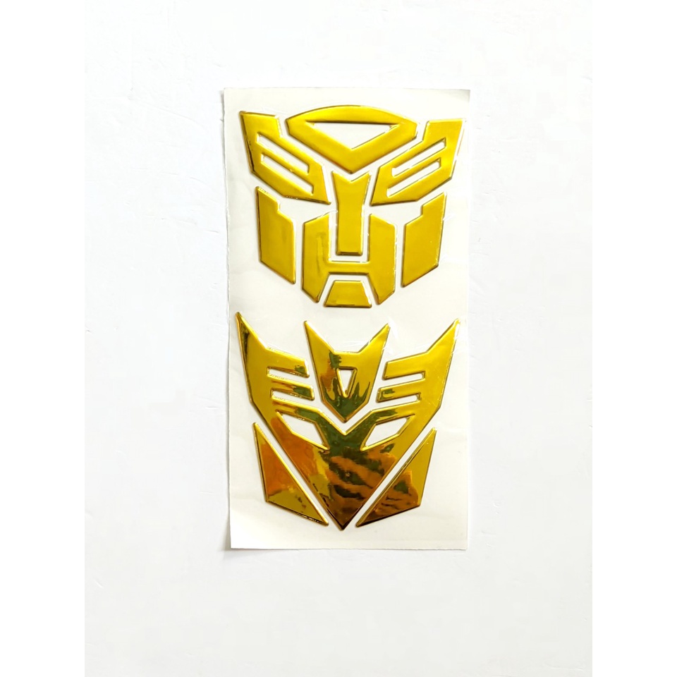 2 Tem Đầu Transformer 3D Tem Nhựa Nổi Trang Trí Mặt Nạ, Dán Dè Trước, Thân Hoặc Đầu Xe Máy