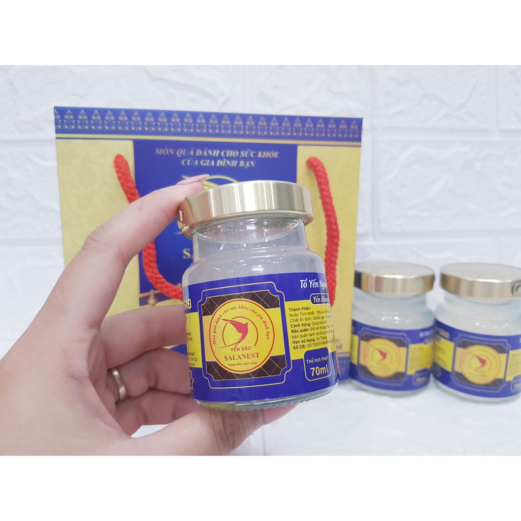 Yến chưng không đường Salanest 20% tố yến x 6 hủ / hộp - sức khỏe vàng cho mọi nhà