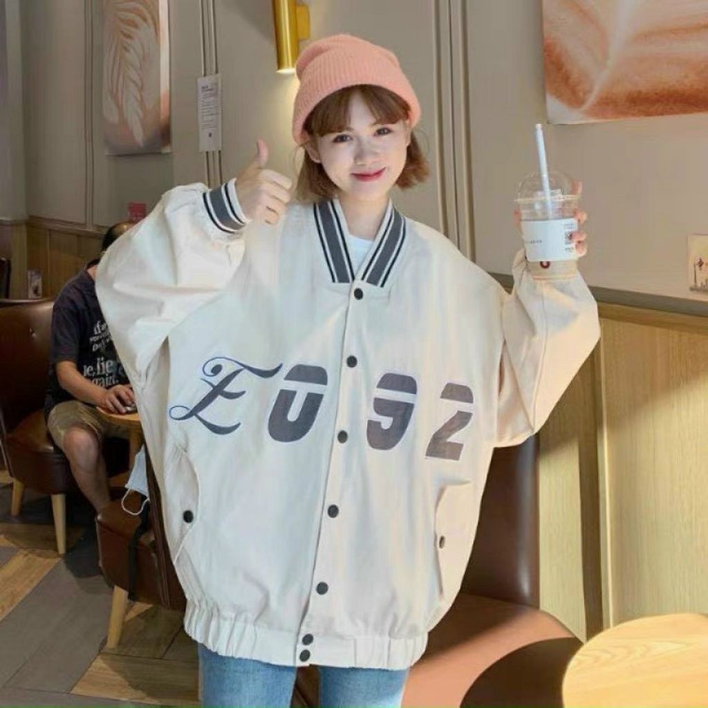 Áo khoác dù nữ bomber bóng chày form rộng unisex L092 4S AKD16 phong cách Hàn Quốc street style năng động