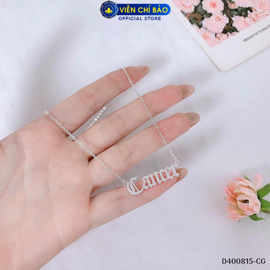 Dây chuyền bạc nữ khắc tên 12 cung hoàng đạo chất liệu bạc 925 thời trang phụ kiện trang sức Viễn Chí Bảo D400815