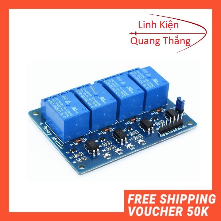 Module Relay 5v 4 kênh Với Opto Cách Ly (5VDC)- Linhkiendientubk