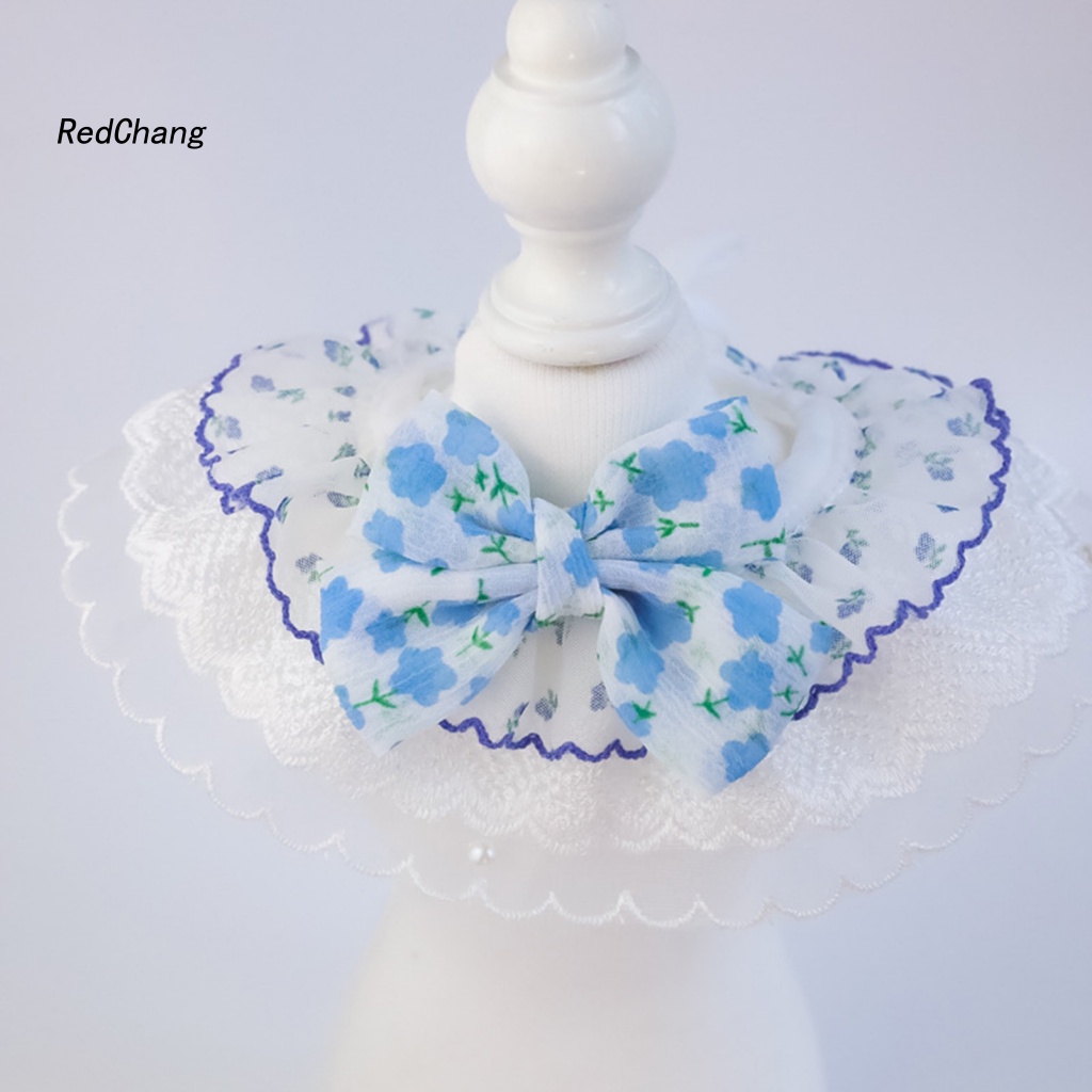 Rc ~ Yếm Ăn In Họa Tiết Thắt Nơ Nhiều Màu Sắc Thân Thiện Với Làn Da Cho Thú Cưng