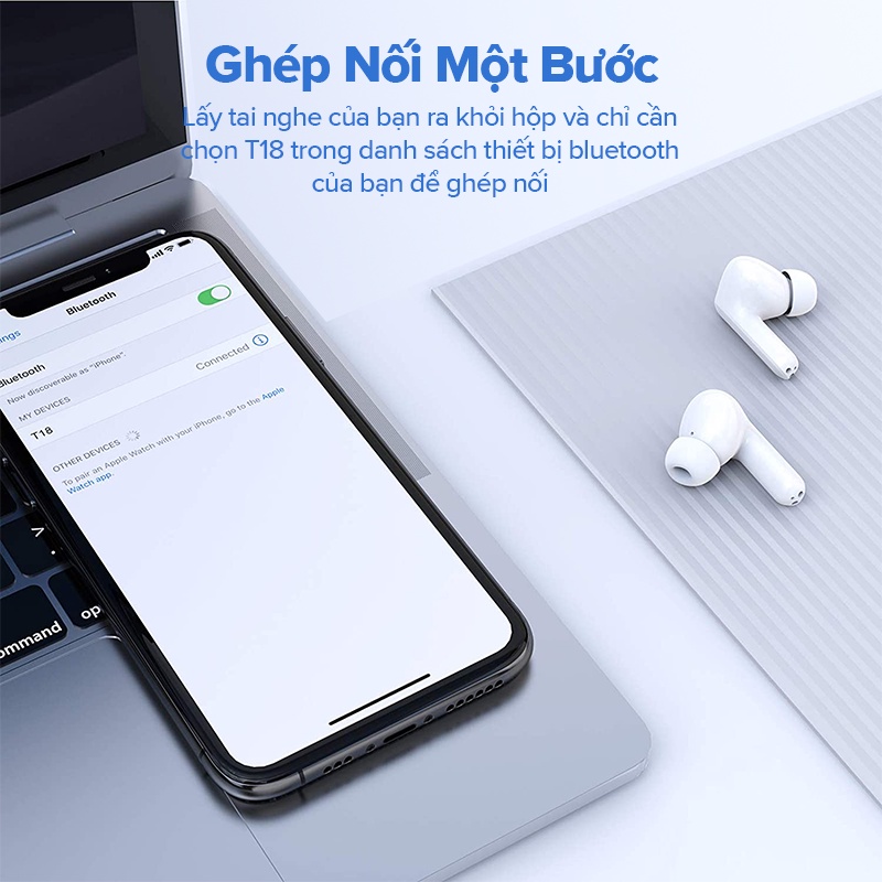 Tai Nghe Bluetooth Việt Star Quốc Tế Điều Khiển Cảm Ứng TWS T18 , Hàng Chính Hãng, Bảo Hành 12 tháng