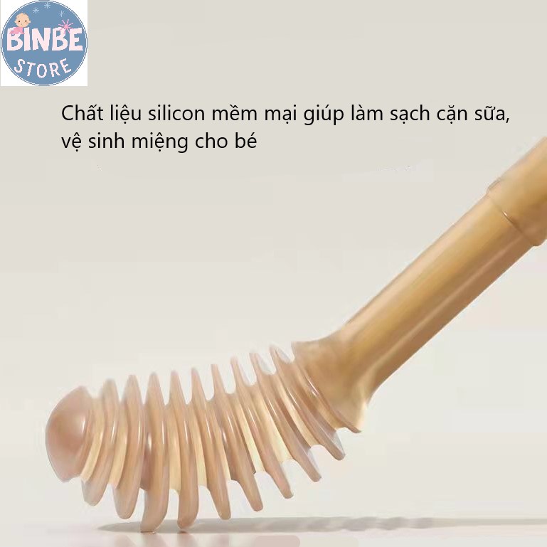 Rơ lưỡi cho bé, Bàn chải cho bé silicon cho bé từ 0-2 tuổi