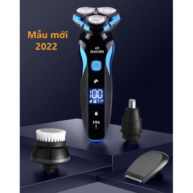 Máy Cạo Râu Khô Cao Cấp Shaver 4D, Máy Cạo Râu Đa Năng Cầm Tay 3 Lưỡi Kép,Dao Cạo Êm,Chống Nước IPX7