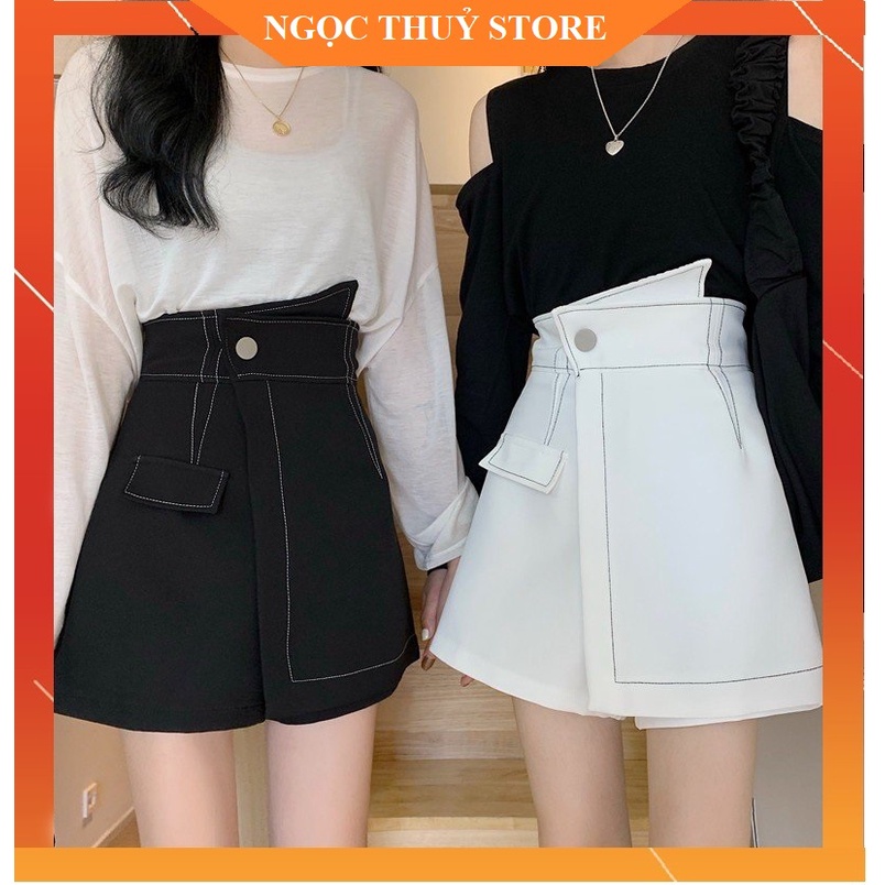 Chân váy chữ A  -quần giả váy thiết ke - đính cúc - cạp lệch - may lộ chỉ chất liệu đẹp từ nhà LACO13