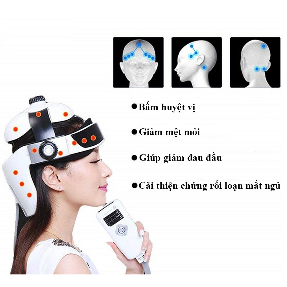Máy massage đầu, massage đầu hiệu quả, giảm đau , tuần hoàn máu não , chống mất ngủ
