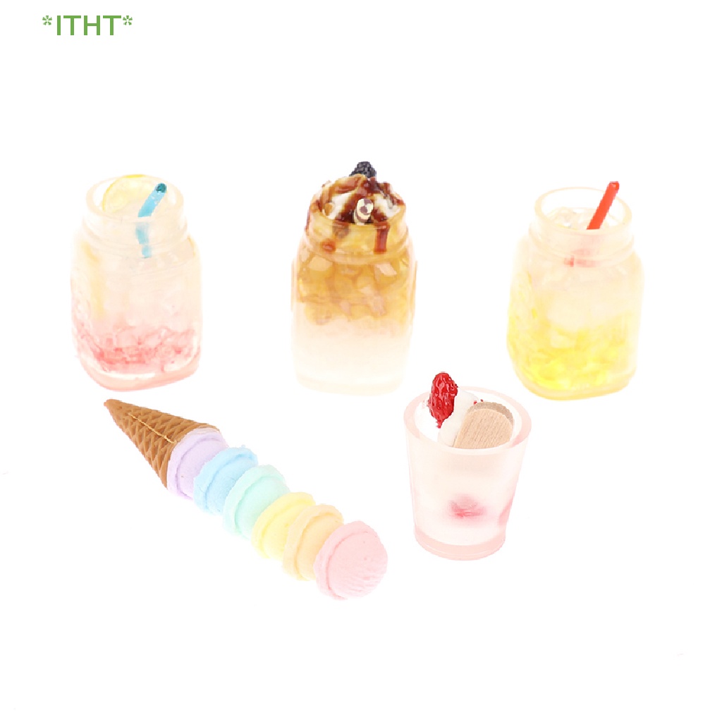 Mô Hình Bình Trà Chiều Bằng Nhựa Resin Tỉ Lệ 1 / 12 Trang Trí Nhà Búp Bê Mới