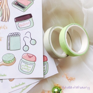 Bullet journal sticker - green girl