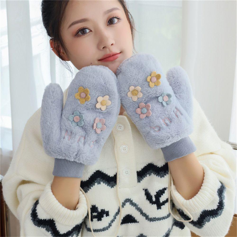 MOCHO Găng Tay Mùa Đông Bằng Vải Lông Nhung Dễ Thương Xinh Xắn Cho Nữ