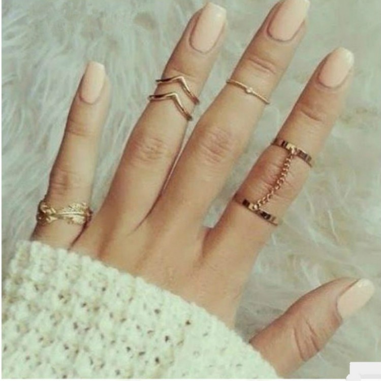 Bộ 6 Nhẫn Đeo Tay Kiểu Dáng Thời Trang Sang Trọng Cho Nữ