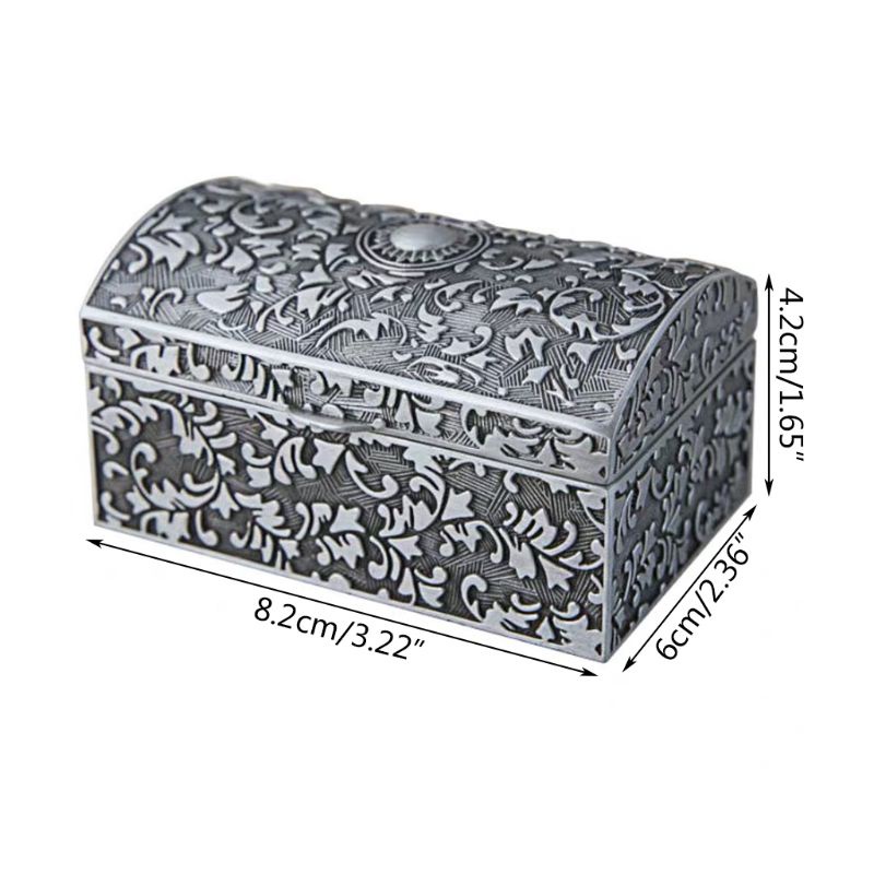 Flgo Hộp Đựng Trang Sức Nhỏ Bằng Kim Loại Kẽm Sơn Tay Phong Cách Vintage Trang Trí Nhà Cửa