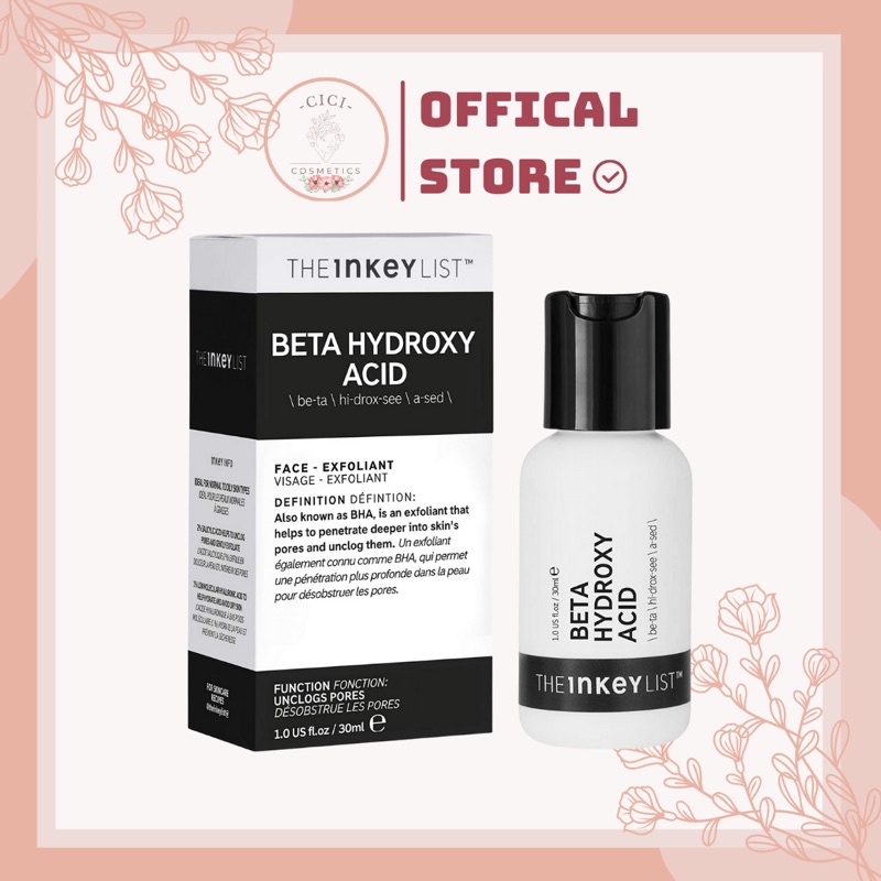 Tinh chất tẩy da chết peel da BHA The INKEY List Beta Hydroxy Acid Exfoliant