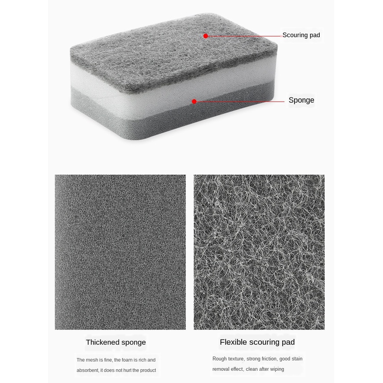 Set 5 Miếng Bọt Biển Rửa Chén Ba Lớp Tiện Dụng